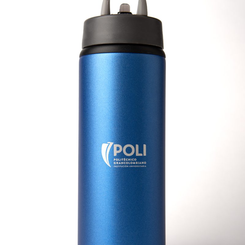 Termo de acero azul